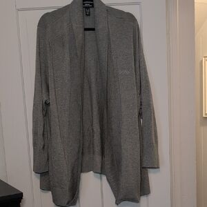 Bobeau Gray Open-Front Cardigan Sweater